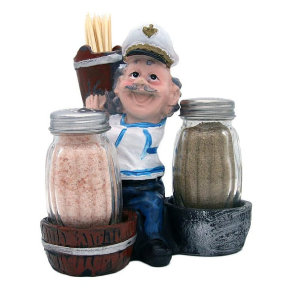 Sailor Salt Pepper Shakers With Toothpick Holder And Dining Decor